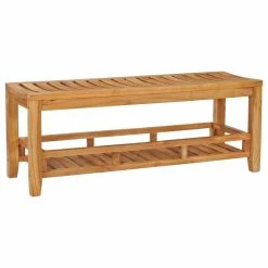 Best Pirce 🎁 Chic Teak Inc. Teak Wood Nassau Shower Stool / Bench With Shelf, 47" 🎁