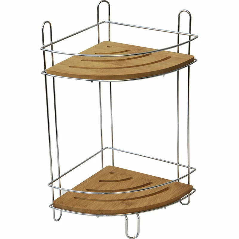 Flash Sale 🥰 EVIDECO Freestanding Organizer Metal Wire Corner Shower Caddy - 2 Bamboo Shelves Brown ✔️ 1 Flash Sale 🥰 EVIDECO Freestanding Organizer Metal Wire Corner Shower Caddy - 2 Bamboo Shelves Brown ✔️