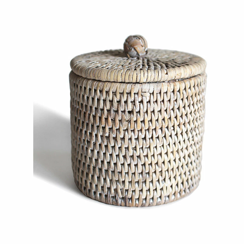 Outlet 😉 Matahari Incorporated White Rattan Small Bathroom Containers Set Of 2 ✨ 2 Outlet 😉 Matahari Incorporated White Rattan Small Bathroom Containers Set Of 2 ✨ - Image 2