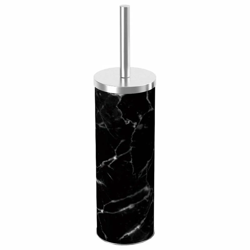 Outlet 🤩 HOME BASICS Hide-Away Faux Marble Toilet Brush Set, Black ✨ 1 Outlet 🤩 HOME BASICS Hide-Away Faux Marble Toilet Brush Set, Black ✨
