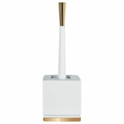 Nameeks Shop 22 Best Pirce ⭐ Toilet Brush And Holder Spirella Roma White And Gold Stoneware ⌛