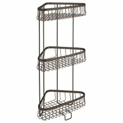 Promo 💯 IDesign York Lyra 3-Tier Shower Shelf, Bronze 🎁