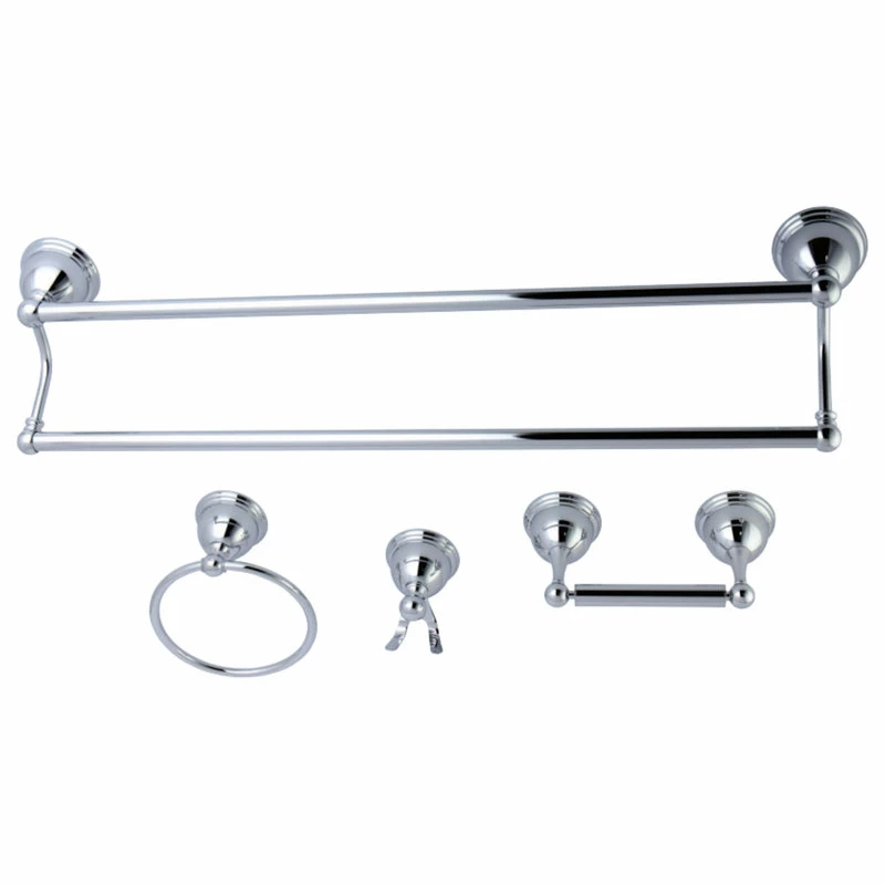 Cheap ⭐ Kingston Brass 4-Piece Dual Towel Bar Bathroom Hardware Set, Polished Chrome ❤️ 1 Cheap ⭐ Kingston Brass 4-Piece Dual Towel Bar Bathroom Hardware Set, Polished Chrome ❤️