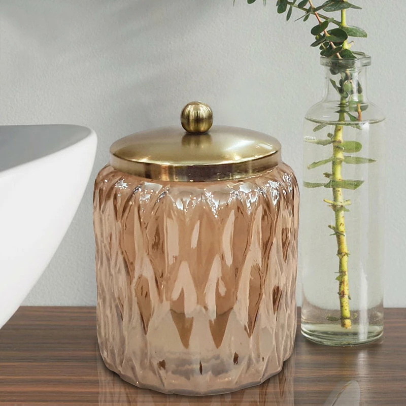 Cheap ๐ TATARA Nu Steel Amber Glass With Gold Colored Steel Cotton Container โค๏ธ 2 Cheap ๐ TATARA Nu Steel Amber Glass With Gold Colored Steel Cotton Container โค๏ธ - Image 2