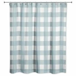 Brand new ❤️ DDCG Sea Glass Buffalo Check 71x74 Shower Curtain ⭐