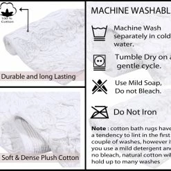 Hot Sale 💯 Home Weavers Inc. Bellflower Bath Rug 21"x54" Runner, White 🔥 -Nameeks Shop 2ed11c9503221a0d 0014 w800 h800 b0 p0