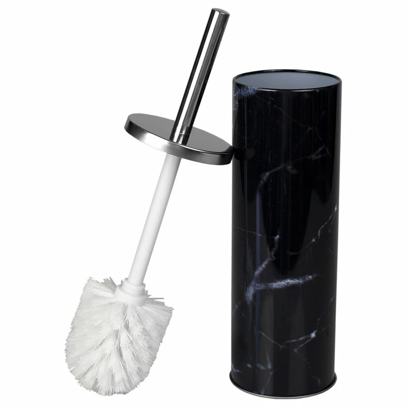 Outlet 🤩 HOME BASICS Hide-Away Faux Marble Toilet Brush Set, Black ✨ 3 Outlet 🤩 HOME BASICS Hide-Away Faux Marble Toilet Brush Set, Black ✨ - Image 3