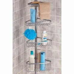 New 💯 IDesign York 2 Tension Shower Caddy, Silver 🔥 -Nameeks Shop 3601ce940beb192a 4059 w800 h800 b0 p0