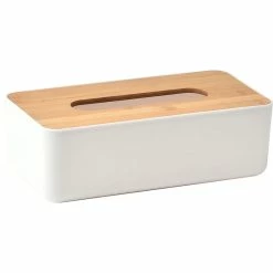 Deals 👍 EVIDECO White Padang Rectangular Tissue Box Cover Dispenser Bamboo 🛒