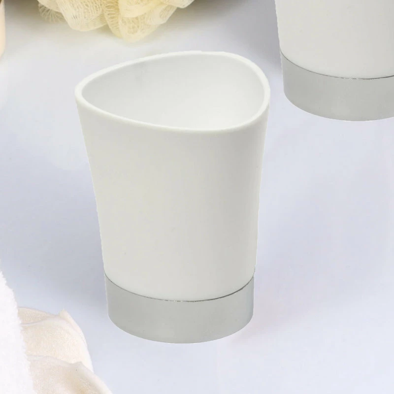 New ❤️ EVIDECO Shiny Bathroom Tumbler Cup Or Toothbrush Holder, White 👍 4 New ❤️ EVIDECO Shiny Bathroom Tumbler Cup Or Toothbrush Holder, White 👍 - Image 4
