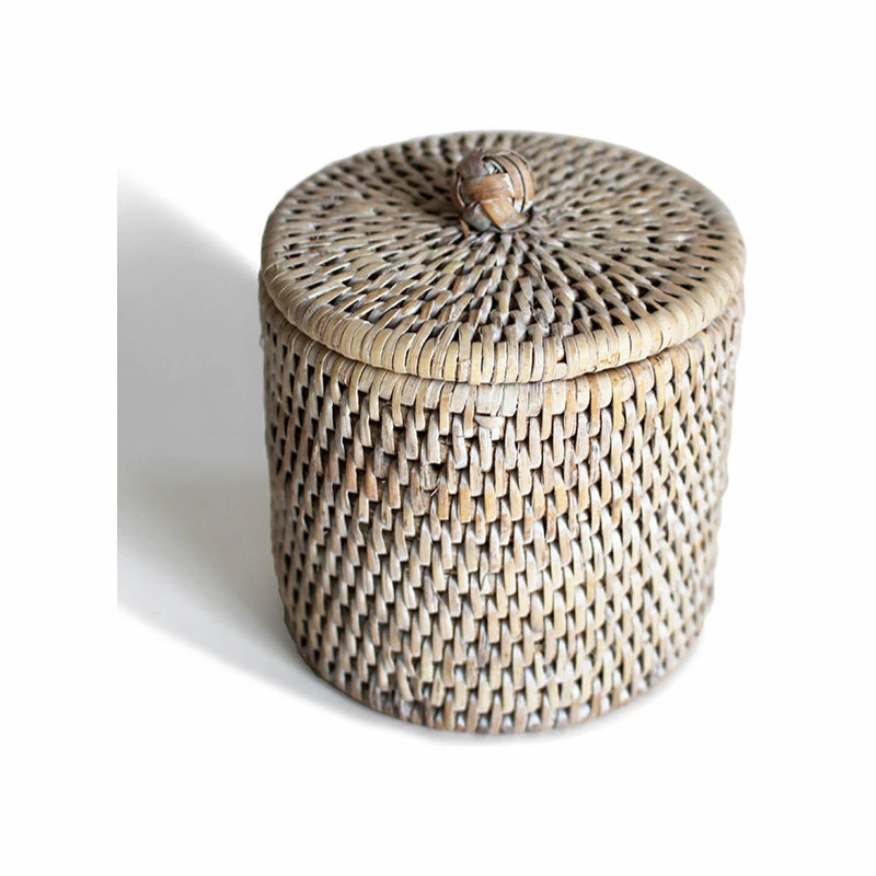 Outlet 😉 Matahari Incorporated White Rattan Small Bathroom Containers Set Of 2 ✨ 3 Outlet 😉 Matahari Incorporated White Rattan Small Bathroom Containers Set Of 2 ✨ - Image 3