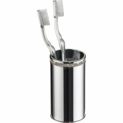 Budget 🔔 Secret Bath Cecilia Swarovski Crystals Table Toothbrush Holder, Polished Chrome 😍