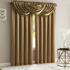 Coupon 🔔 Luxury Home Textiles Bridget 5 Piece Curtain Set With Beaded Austrian Valances, Gold 🤩