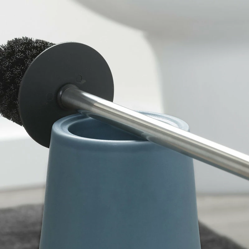 Promo 😍 Freestanding Toilet Brush And Holder Set Sealskin Conical Chrome Blue Porcelain 💯 4 Promo 😍 Freestanding Toilet Brush And Holder Set Sealskin Conical Chrome Blue Porcelain 💯 - Image 4