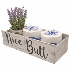 Outlet 🌟 Admired By Nature Nice Butt Farmhouse Wooden Bathroom Box 🔥