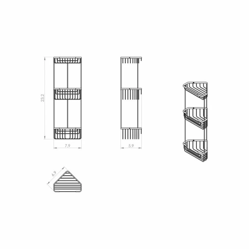 Deals ๐ Nameeks Chrome Corner Triple Shower Basket โญ 2 Deals ๐ Nameeks Chrome Corner Triple Shower Basket โญ - Image 2