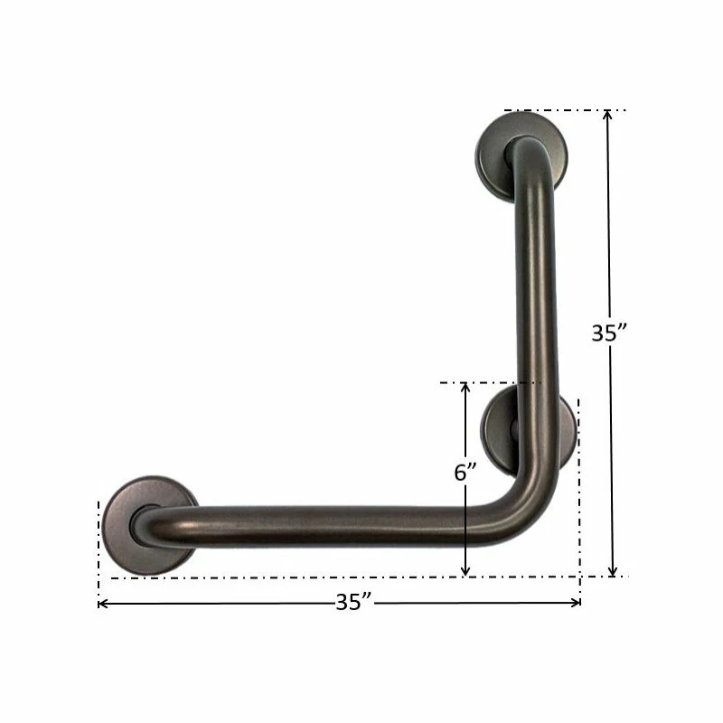 Wholesale ๐ CSI Bathware 32" X 32" Left Hand Vertical Angle Grab Bar, Oil Rubbed Bronze โค๏ธ 4 Wholesale ๐ CSI Bathware 32" X 32" Left Hand Vertical Angle Grab Bar, Oil Rubbed Bronze โค๏ธ - Image 4