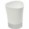 New ❤️ EVIDECO Shiny Bathroom Tumbler Cup Or Toothbrush Holder, White 👍