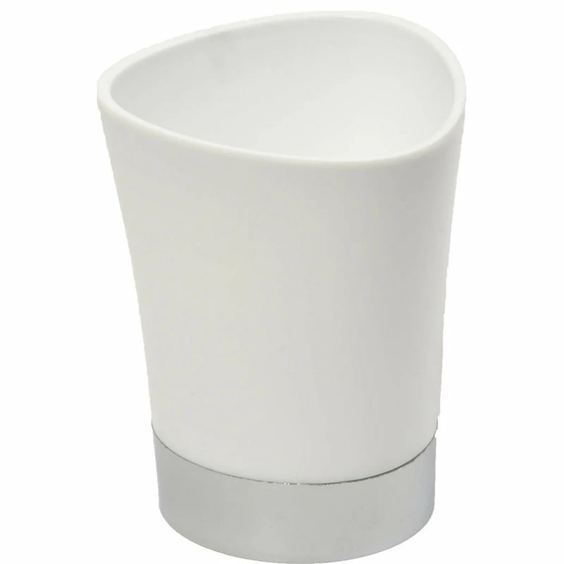 New ❤️ EVIDECO Shiny Bathroom Tumbler Cup Or Toothbrush Holder, White 👍 1 New ❤️ EVIDECO Shiny Bathroom Tumbler Cup Or Toothbrush Holder, White 👍