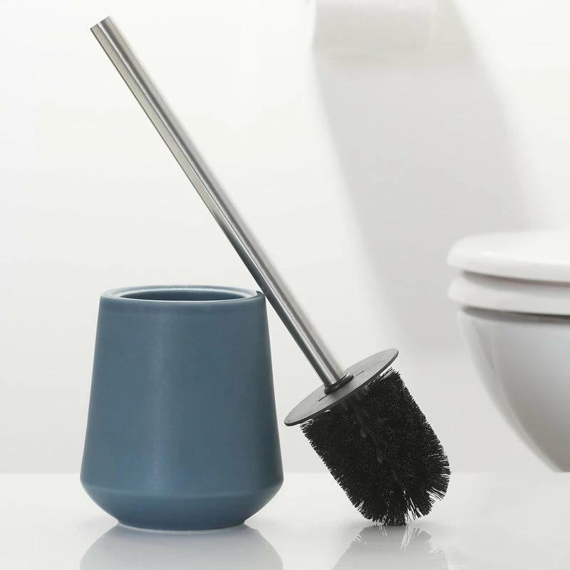 Promo 😍 Freestanding Toilet Brush And Holder Set Sealskin Conical Chrome Blue Porcelain 💯 3 Promo 😍 Freestanding Toilet Brush And Holder Set Sealskin Conical Chrome Blue Porcelain 💯 - Image 3