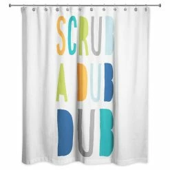 Hot Sale 🛒 DDCG Scrub A Dub Dub Cool Tones Design 71x74 Shower Curtain 🎁