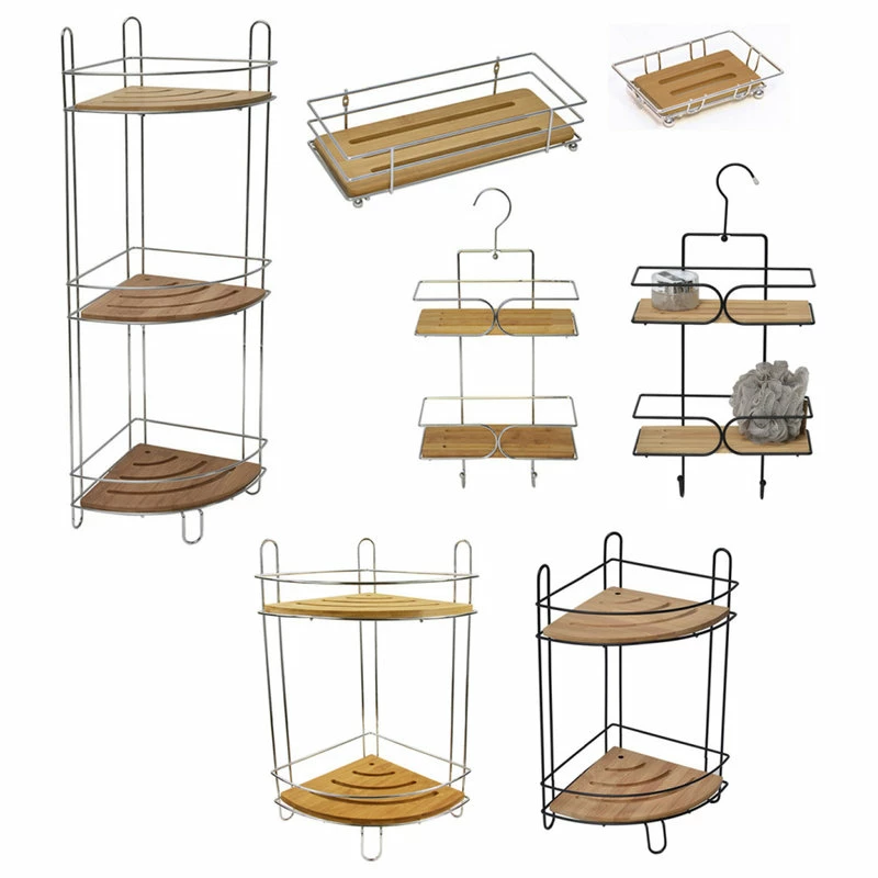 Flash Sale 🥰 EVIDECO Freestanding Organizer Metal Wire Corner Shower Caddy - 2 Bamboo Shelves Brown ✔️ 5 Flash Sale 🥰 EVIDECO Freestanding Organizer Metal Wire Corner Shower Caddy - 2 Bamboo Shelves Brown ✔️ - Image 5