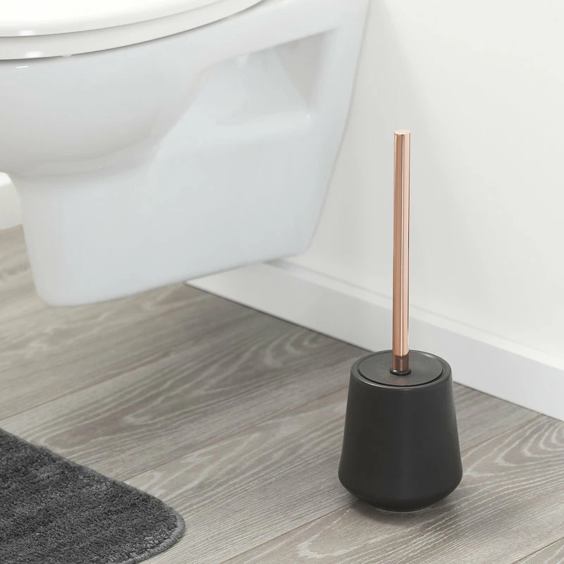 New ๐ Freestanding Toilet Brush And Holder Set Sealskin Conical Copper Black Porcelain ๐งจ 2 New ๐ Freestanding Toilet Brush And Holder Set Sealskin Conical Copper Black Porcelain ๐งจ - Image 2