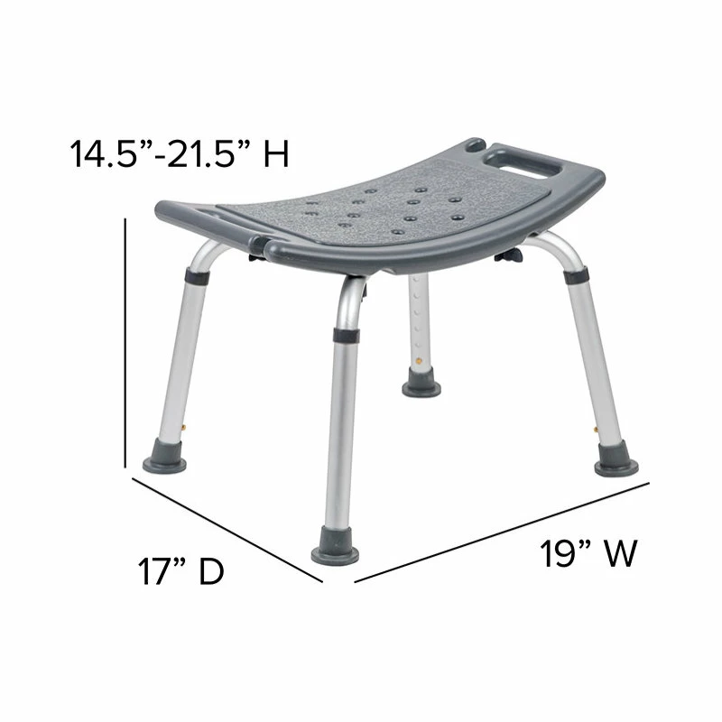 Outlet โค๏ธ Flash Furniture HERCULES Series 300LB Capacity Adjustable Shower Chair, Non-slip Feet, Gray ๐ 6 Outlet โค๏ธ Flash Furniture HERCULES Series 300LB Capacity Adjustable Shower Chair, Non-slip Feet, Gray ๐ - Image 6