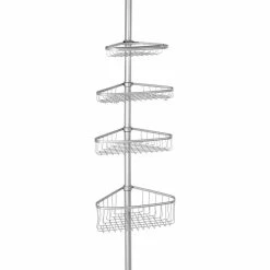 New 💯 IDesign York 2 Tension Shower Caddy, Silver 🔥