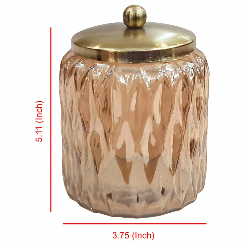 Cheap ๐ TATARA Nu Steel Amber Glass With Gold Colored Steel Cotton Container โค๏ธ 4 Cheap ๐ TATARA Nu Steel Amber Glass With Gold Colored Steel Cotton Container โค๏ธ - Image 4