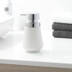 Hot Sale ✨ Countertop Soap And Lotion Dispenser Sealskin Conical Chrome White Porcelain 🌟 -Nameeks Shop 90715a7a0a14524b 0369 w800 h800 b0 p0