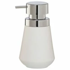 Hot Sale ✨ Countertop Soap And Lotion Dispenser Sealskin Conical Chrome White Porcelain 🌟