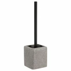 Best Sale 🎁 EVIDECO Square Granite Free Standing Toilet Brush And Holder Set Grey 🥰