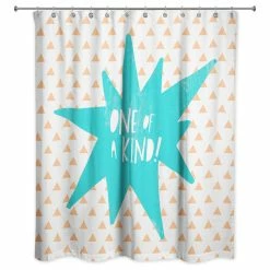 Brand new 🛒 DDCG One Of A Kind Blue Design 71x74 Shower Curtain 🎁