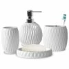Wholesale 🧨 TATARA Resin Bath Accessory Set For Vanity Countertops 4 Piece Luxury Ensemble, White 😉