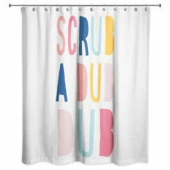 Outlet 😍 DDCG Scrub A Dub Dub Pastel Tones Design 71x74 Shower Curtain 💯