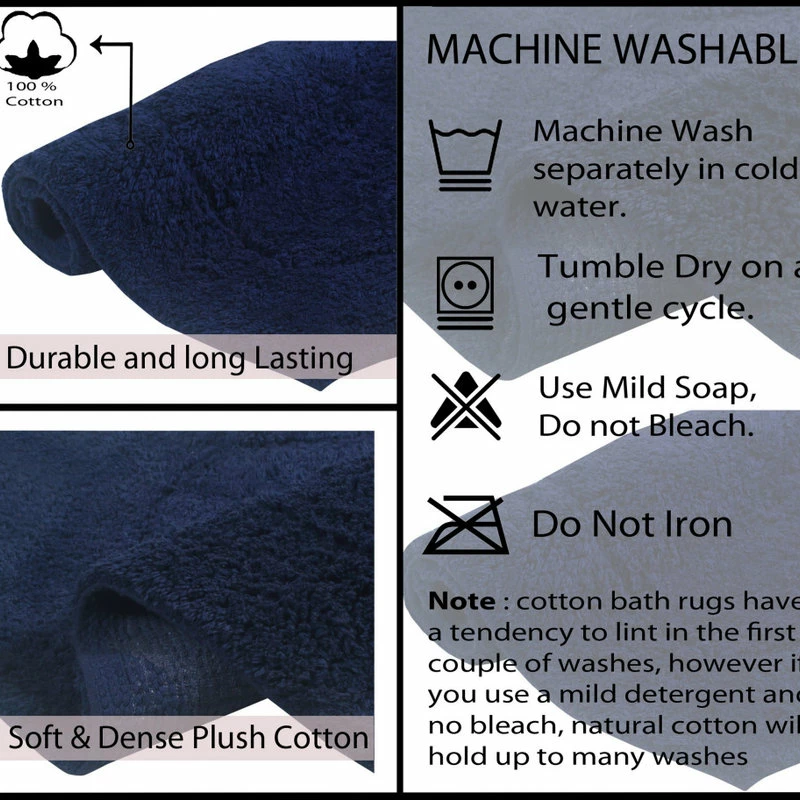 Best Sale 💯 Home Weavers Inc. Waterford Bath Rug, 17"x24", Navy Blue 🔥 6 Best Sale 💯 Home Weavers Inc. Waterford Bath Rug, 17"x24", Navy Blue 🔥 - Image 6