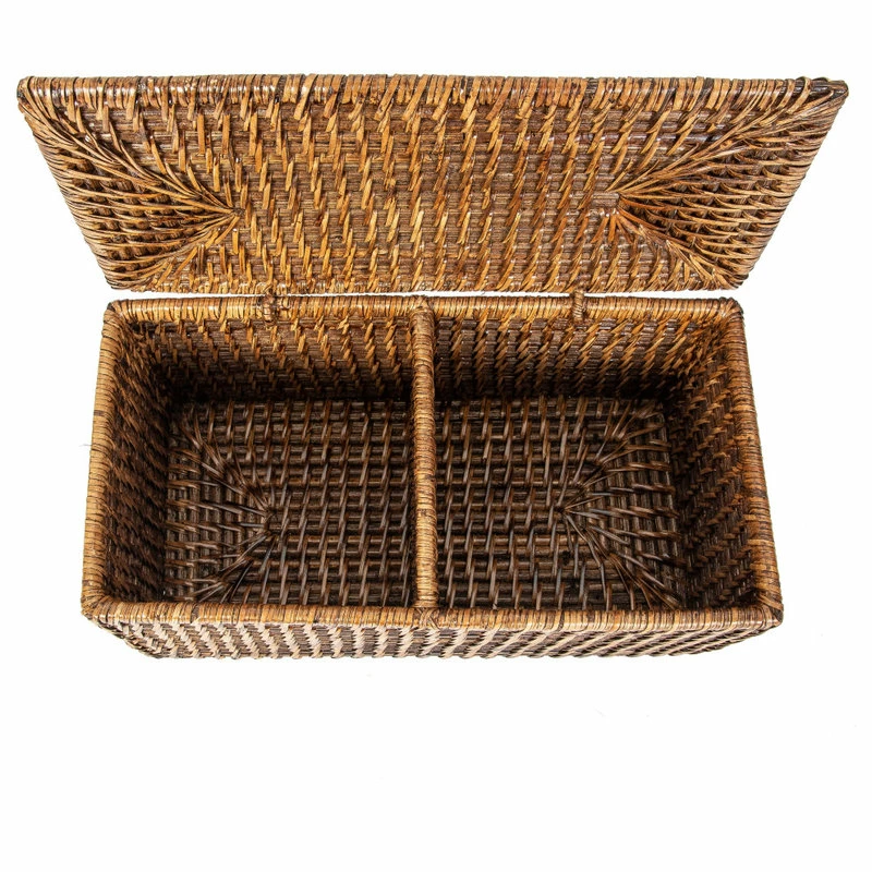 Outlet ⭐ Artifacts Trading Company Saboga Home Double Tissue Box Holder With Divider, Antique Brown ✔️ 1 Outlet ⭐ Artifacts Trading Company Saboga Home Double Tissue Box Holder With Divider, Antique Brown ✔️