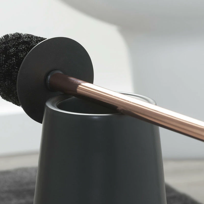 New ๐ Freestanding Toilet Brush And Holder Set Sealskin Conical Copper Black Porcelain ๐งจ 4 New ๐ Freestanding Toilet Brush And Holder Set Sealskin Conical Copper Black Porcelain ๐งจ - Image 4
