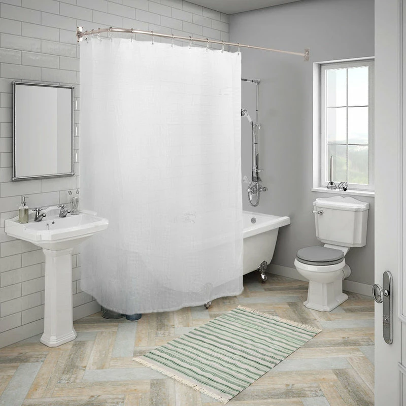 Brand new ๐ Dillon And Daria's Designs LLC Utopia Alley Rustproof L-Shaped Corner Shower Curtain Rod, Nickel ๐ 4 Brand new ๐ Dillon And Daria's Designs LLC Utopia Alley Rustproof L-Shaped Corner Shower Curtain Rod, Nickel ๐ - Image 4