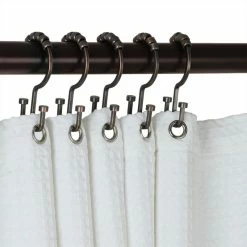 Cheap 🧨 Dillon And Daria's Designs LLC Utopia Alley Deco Flat Double Roller Shower Curtain Hooks, Oil Rubbed Bronze 👍