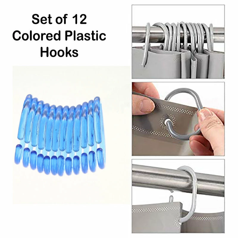 Buy ⌛ EVIDECO Shower Curtain Rings Plastic Hooks Solid And Clear Color Set Of 12 Clear Light B 😉 3 Buy ⌛ EVIDECO Shower Curtain Rings Plastic Hooks Solid And Clear Color Set Of 12 Clear Light B 😉 - Image 3