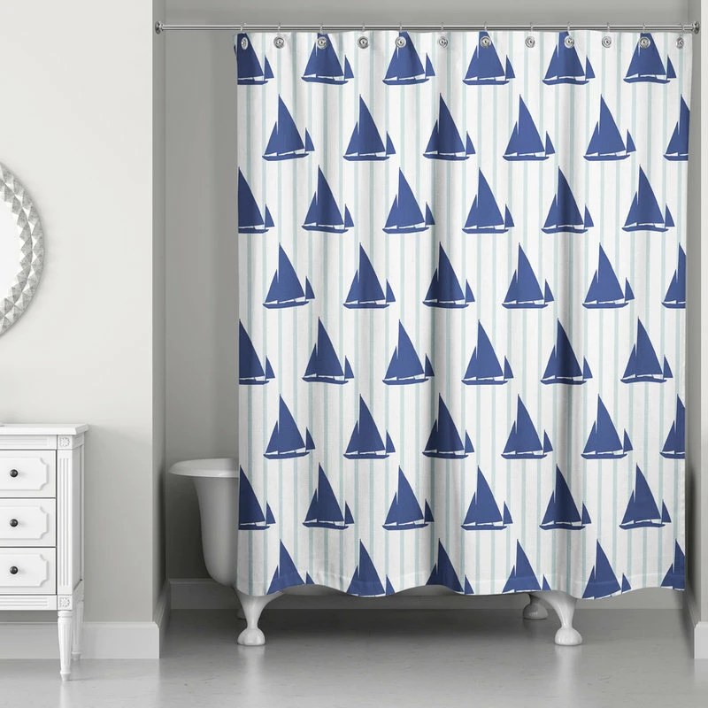 Hot Sale ๐คฉ DDCG Boat Stripes Blue 71x74 Shower Curtain ๐ 2 Hot Sale ๐คฉ DDCG Boat Stripes Blue 71x74 Shower Curtain ๐ - Image 2
