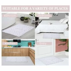 Hot Sale 💯 Home Weavers Inc. Bellflower Bath Rug 21"x54" Runner, White 🔥 -Nameeks Shop e281c59603221a09 0014 w800 h800 b1 p0