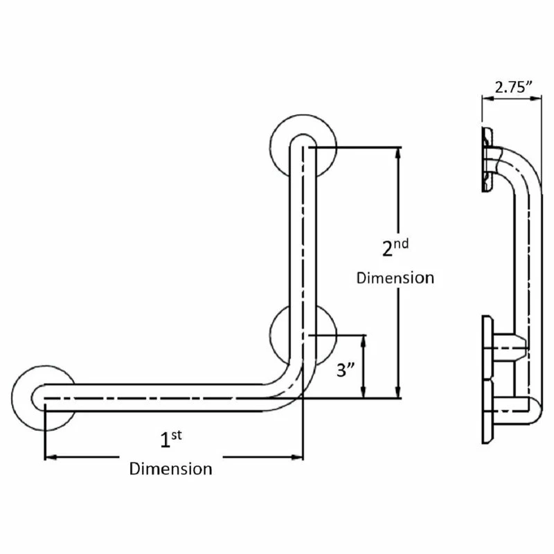 Wholesale ๐ CSI Bathware 32" X 32" Left Hand Vertical Angle Grab Bar, Oil Rubbed Bronze โค๏ธ 7 Wholesale ๐ CSI Bathware 32" X 32" Left Hand Vertical Angle Grab Bar, Oil Rubbed Bronze โค๏ธ - Image 7
