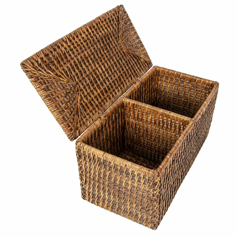 Outlet ⭐ Artifacts Trading Company Saboga Home Double Tissue Box Holder With Divider, Antique Brown ✔️ 2 Outlet ⭐ Artifacts Trading Company Saboga Home Double Tissue Box Holder With Divider, Antique Brown ✔️ - Image 2