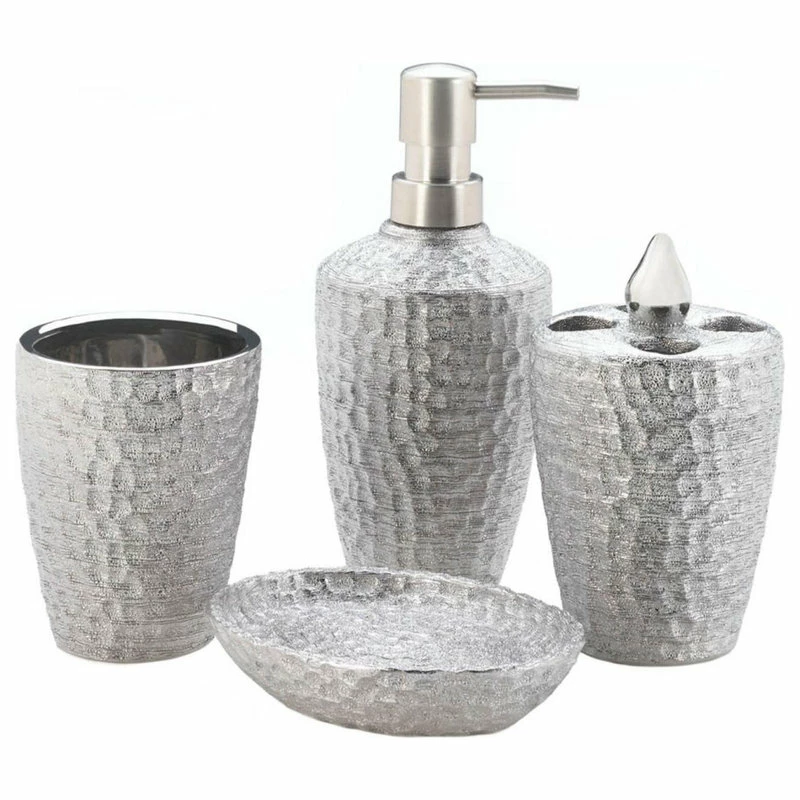 Hot Sale โจ Eastwindgifts Home Indoor Decorative ๐จ Hammered Silver Texture Bath Accessories ๐ 1 Hot Sale โจ Eastwindgifts Home Indoor Decorative ๐จ Hammered Silver Texture Bath Accessories ๐