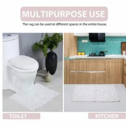 Hot Sale 💯 Home Weavers Inc. Bellflower Bath Rug 21"x54" Runner, White 🔥 -Nameeks Shop fa515bd603221a0b 0014 w800 h800 b1 p0