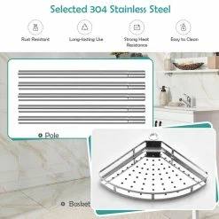 Promo โค๏ธ Costway 4-Tier Shower Corner Caddy Adjustable Bathroom Shelf 304 Stainless Steel ๐ 7 Promo โค๏ธ Costway 4-Tier Shower Corner Caddy Adjustable Bathroom Shelf 304 Stainless Steel ๐ -Nameeks Shop fa614e10016671dc 3629 w800 h800 b0 p0