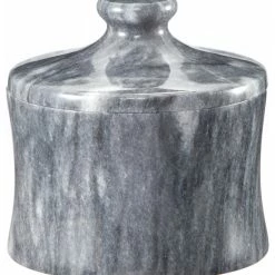 Budget 😉 Marble Crafter Vinca Collection Cloud Gray Marble 4" X 4" Cannister 💯